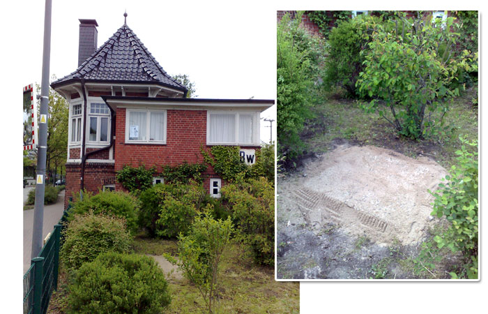 Der Btaonk�se am Stellwerk in Bargteheide